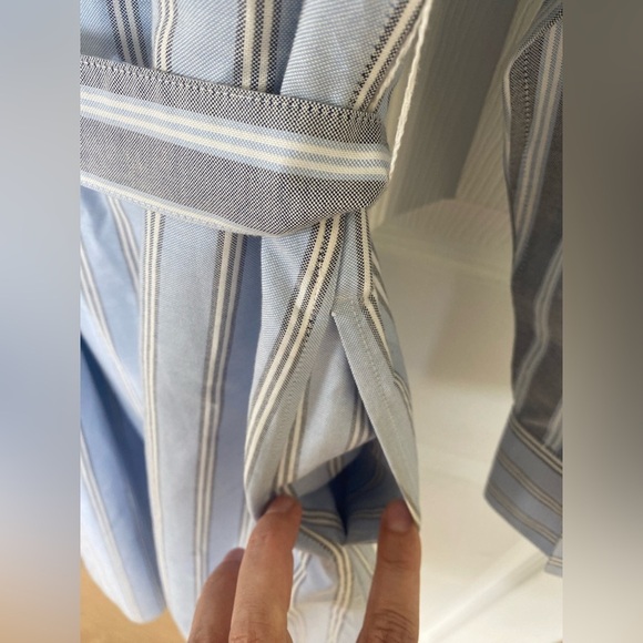 Brooks Brothers Blue and White Striped Dress with Pockets and Belt - Picture 6 of 7